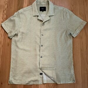 Rails Amalfi Shirt sz‎ Medium Painted Tile Matcha Green Linen Blend Short Sleeve